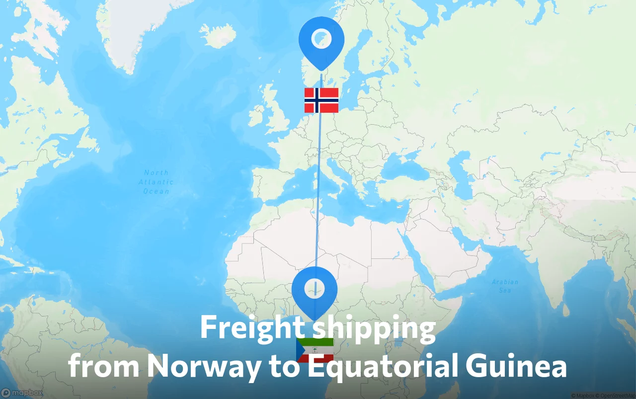 Shipping route from Norway to Equatorial Guinea
