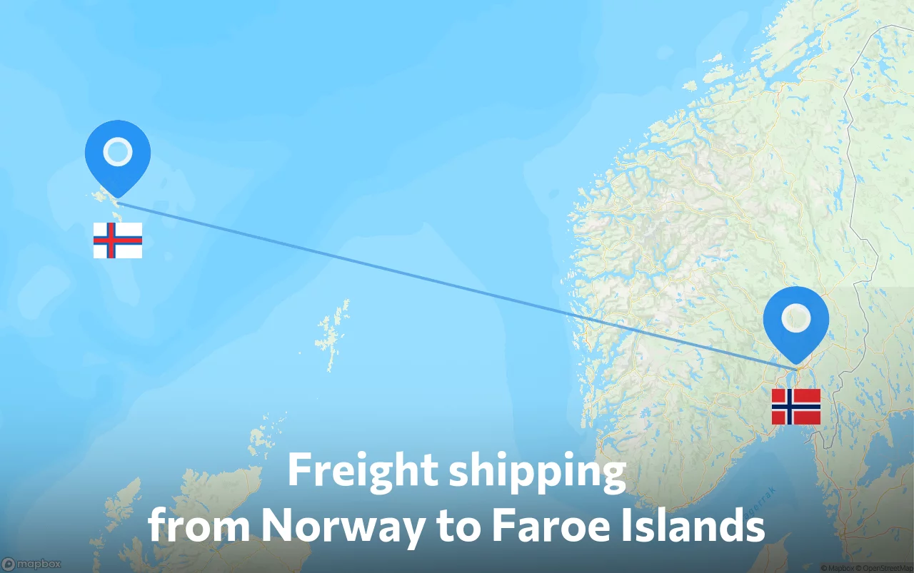 Shipping route from Norway to Faroe Islands