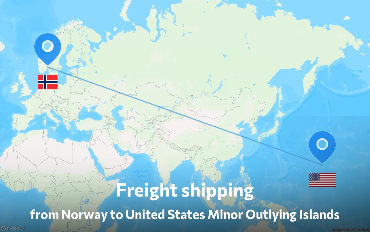 Shipping route from Norway to United States Minor Outlying Islands