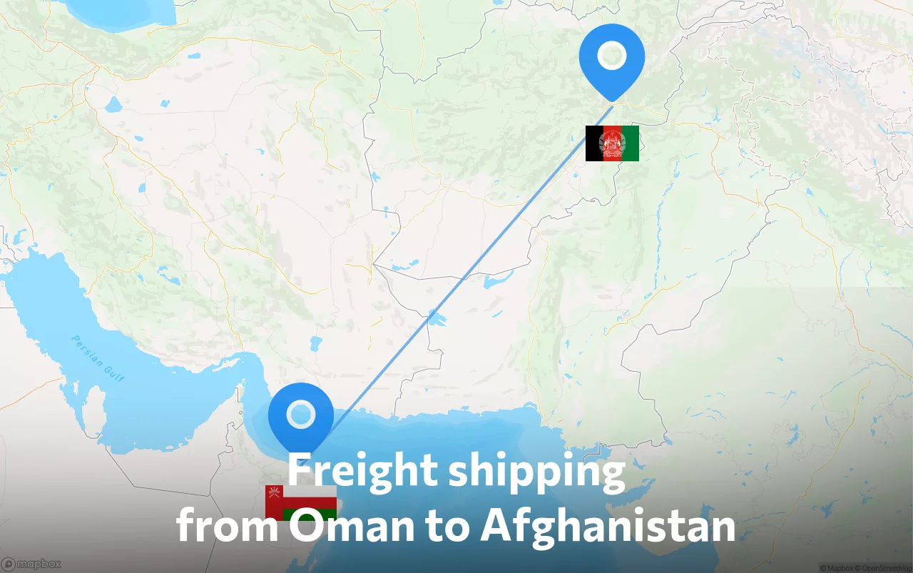 Shipping route from Oman to Afghanistan