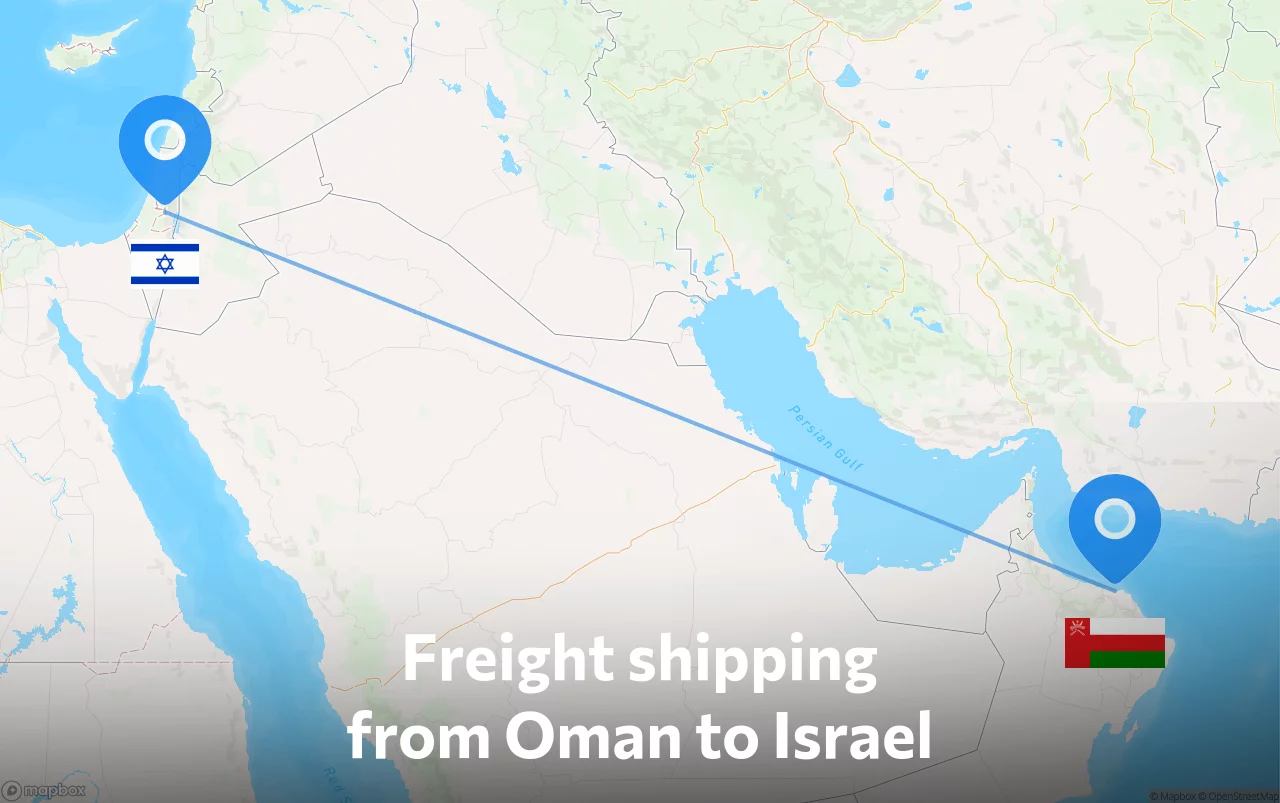 Shipping route from Oman to Israel