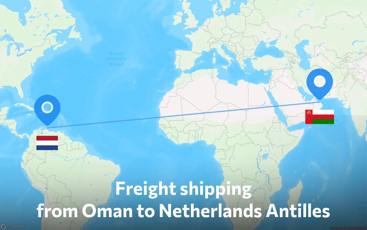 Shipping route from Oman to Netherlands Antilles