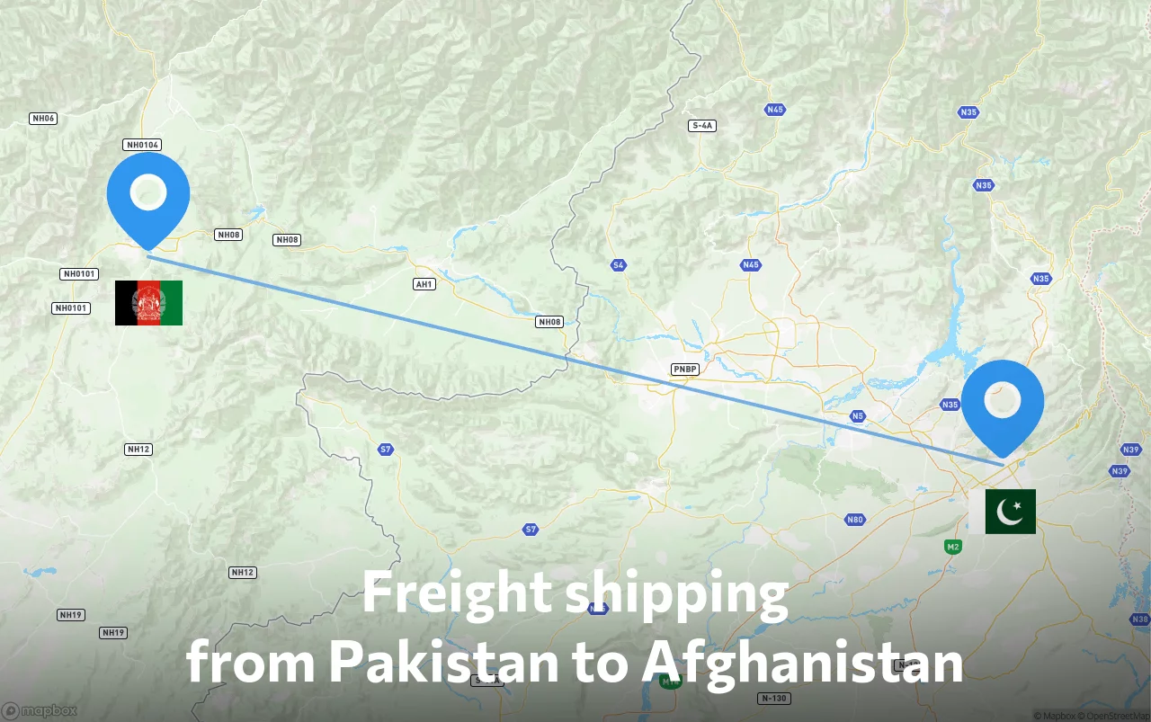 Shipping route from Pakistan to Afghanistan