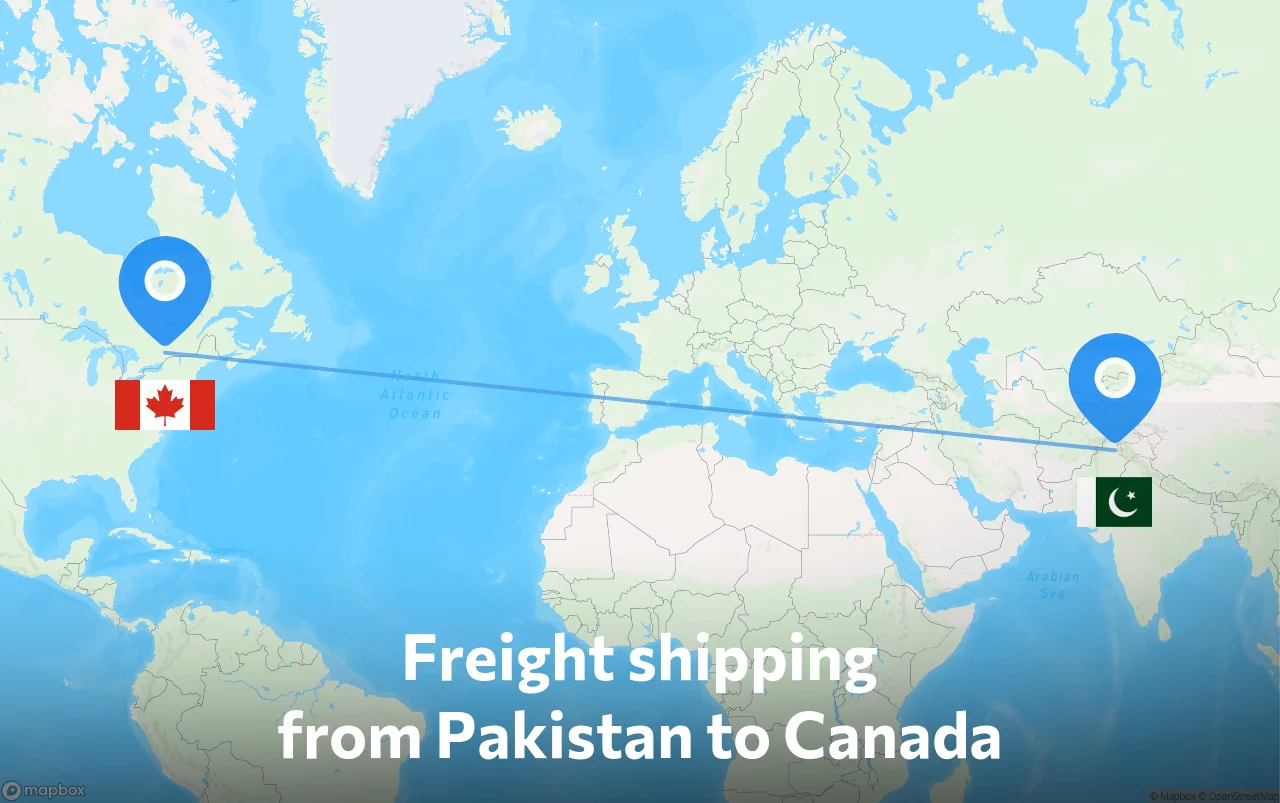 Shipping route from Pakistan to Canada