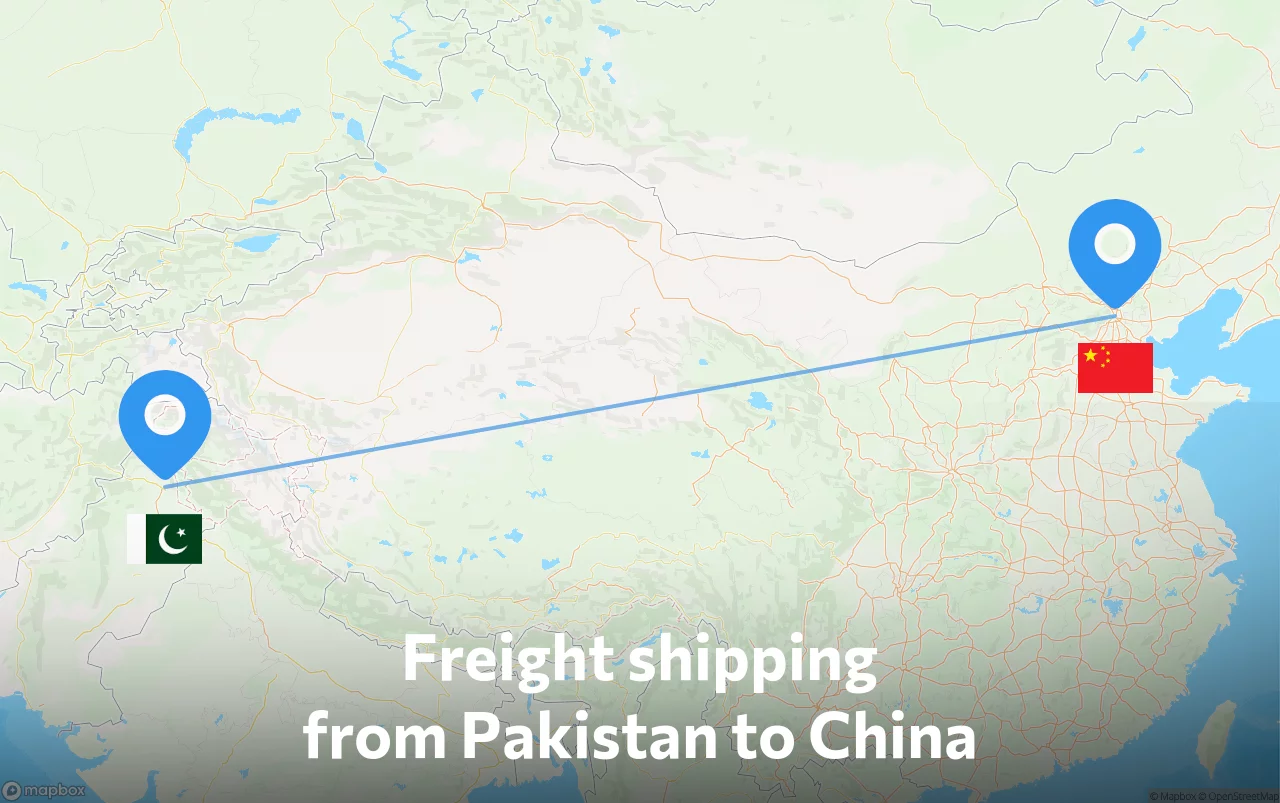 Shipping route from Pakistan to China