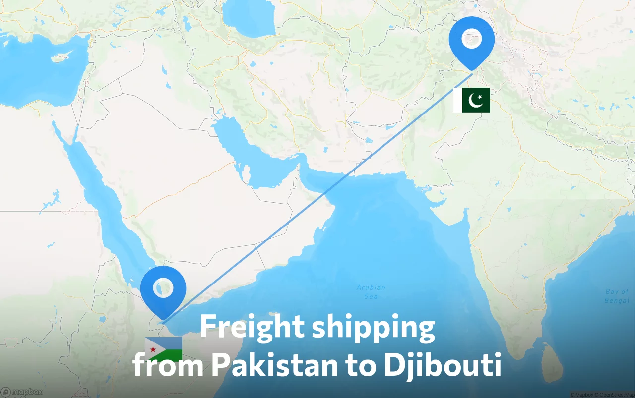 Shipping route from Pakistan to Djibouti