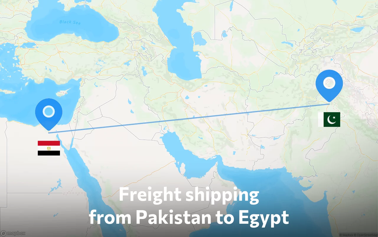 Shipping route from Pakistan to Egypt