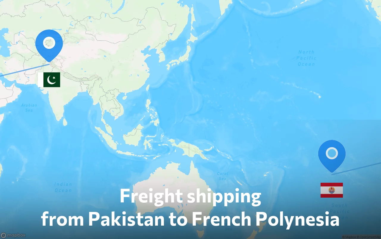 Shipping route from Pakistan to French Polynesia
