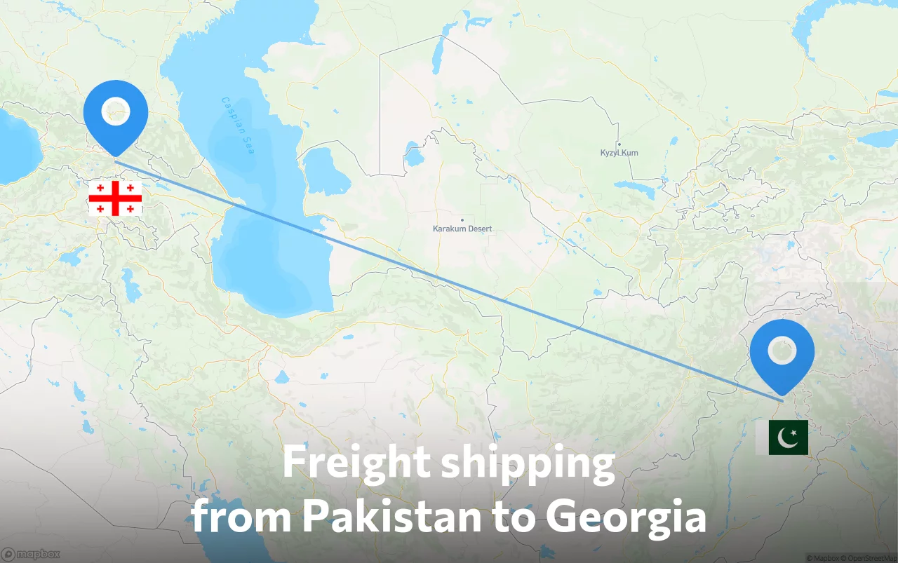 Shipping route from Pakistan to Georgia