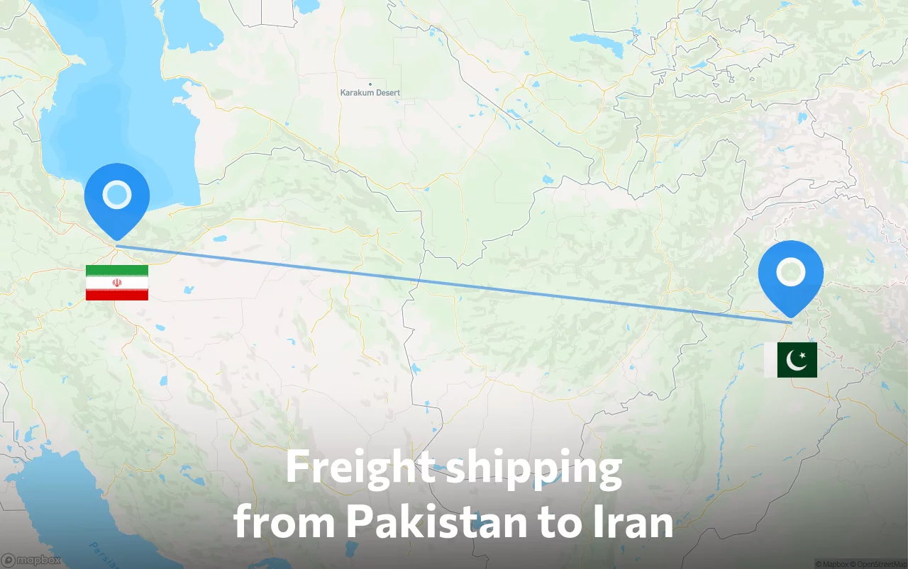 Shipping route from Pakistan to Iran