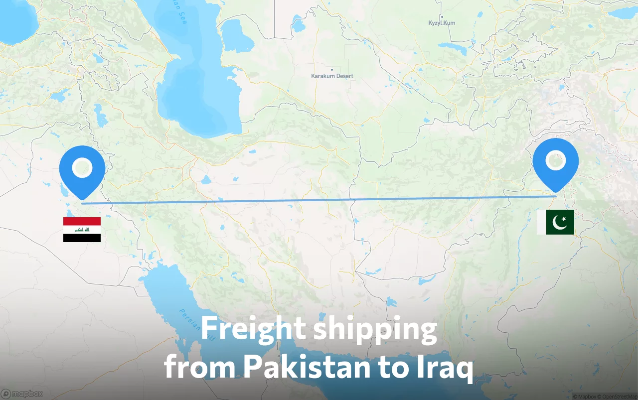 Shipping route from Pakistan to Iraq