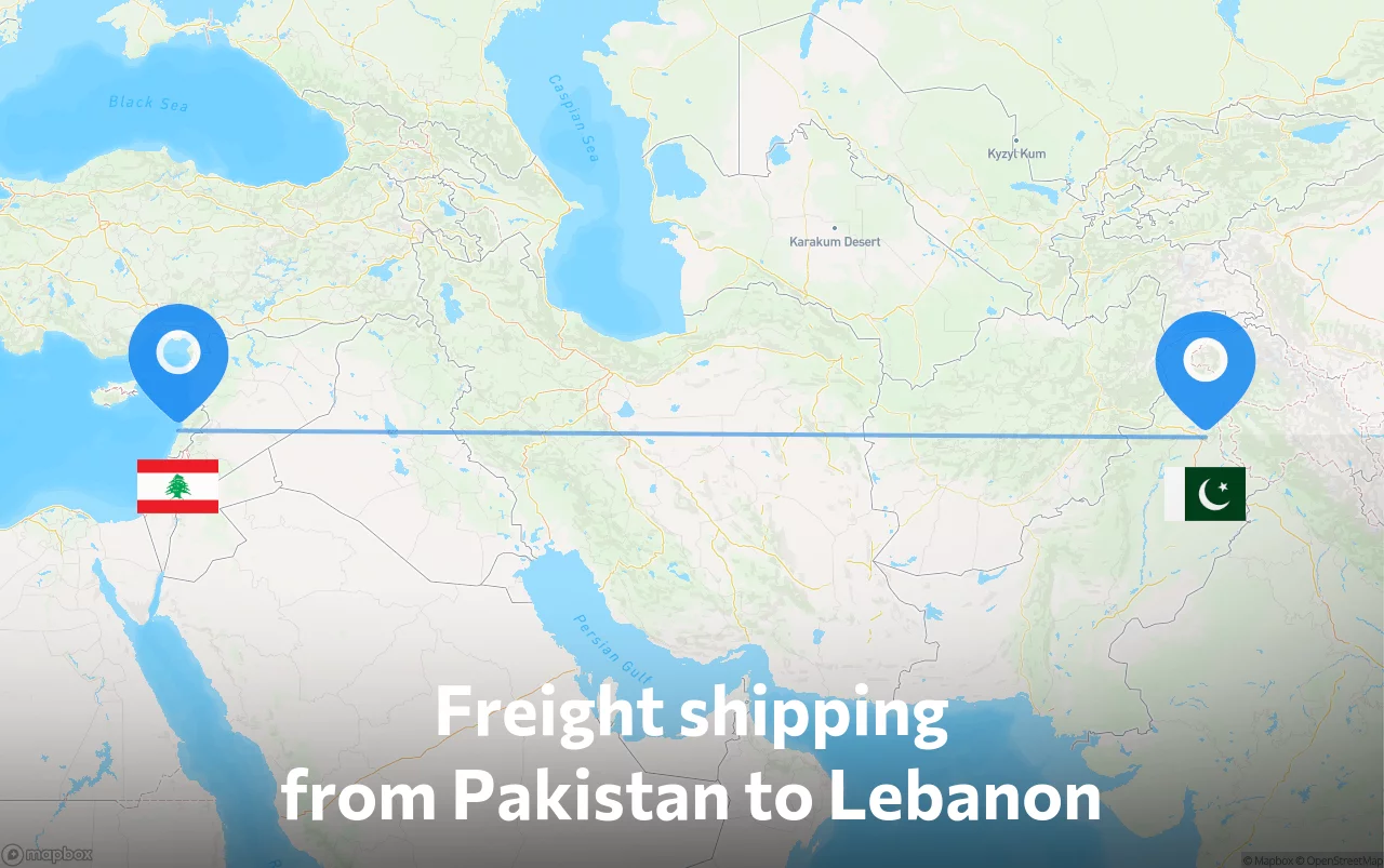 Shipping route from Pakistan to Lebanon