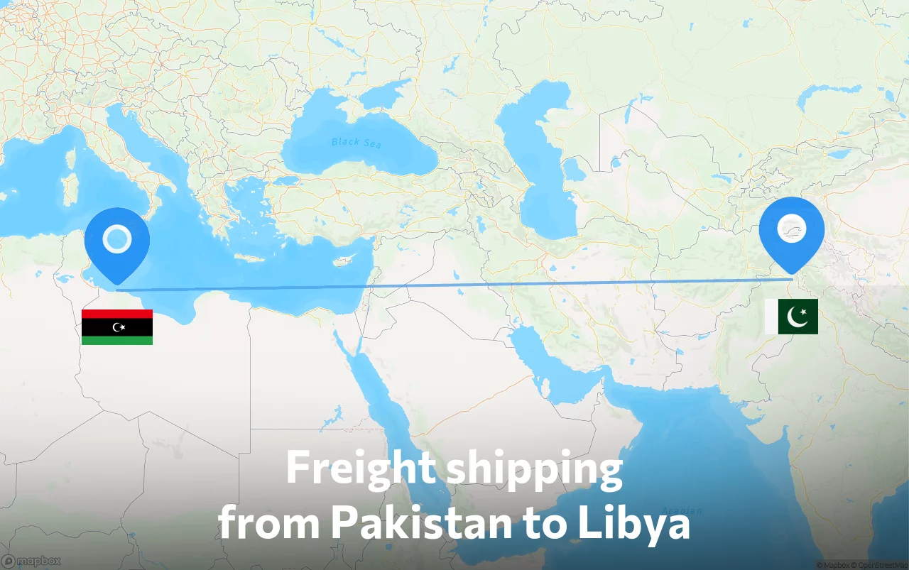 Shipping route from Pakistan to Libya