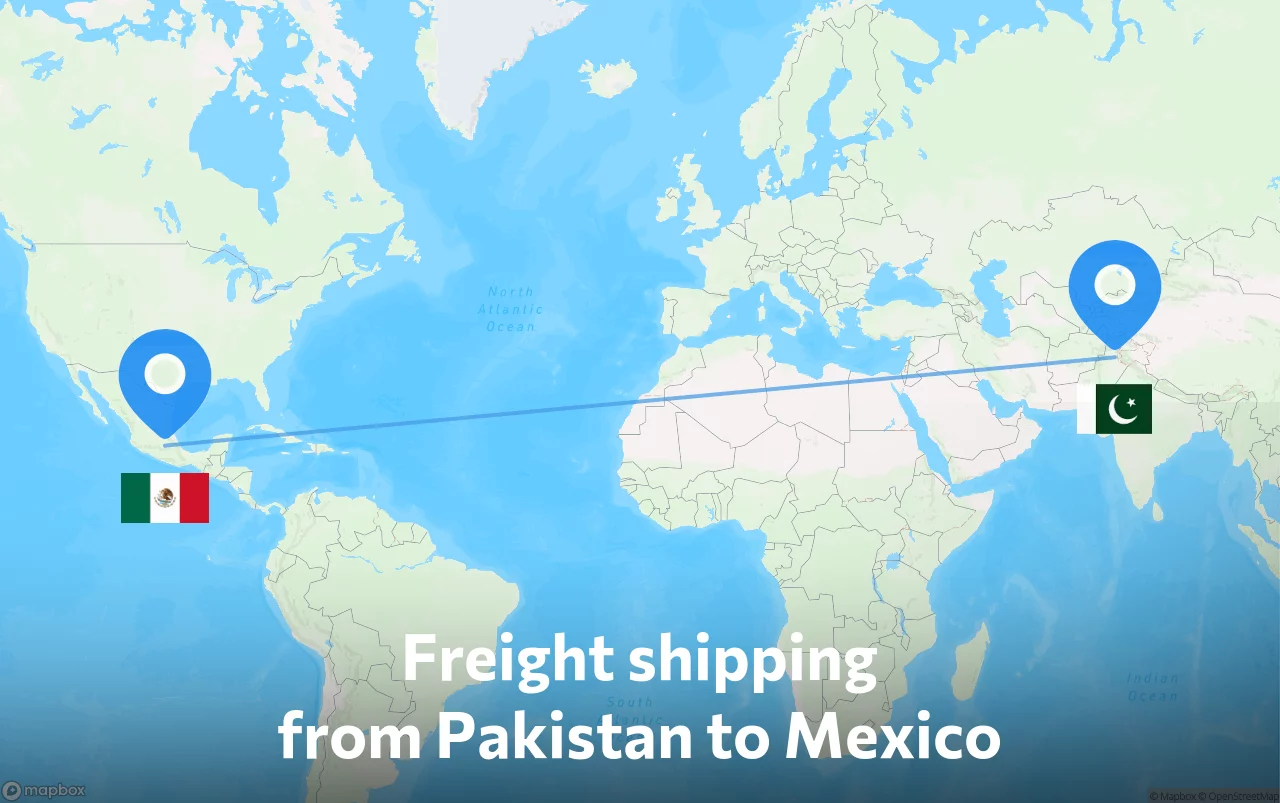 Shipping route from Pakistan to Mexico