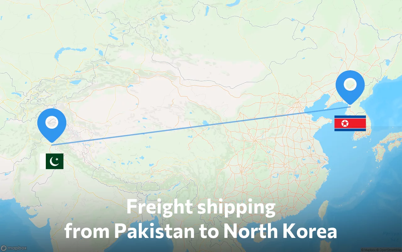 Shipping route from Pakistan to North Korea