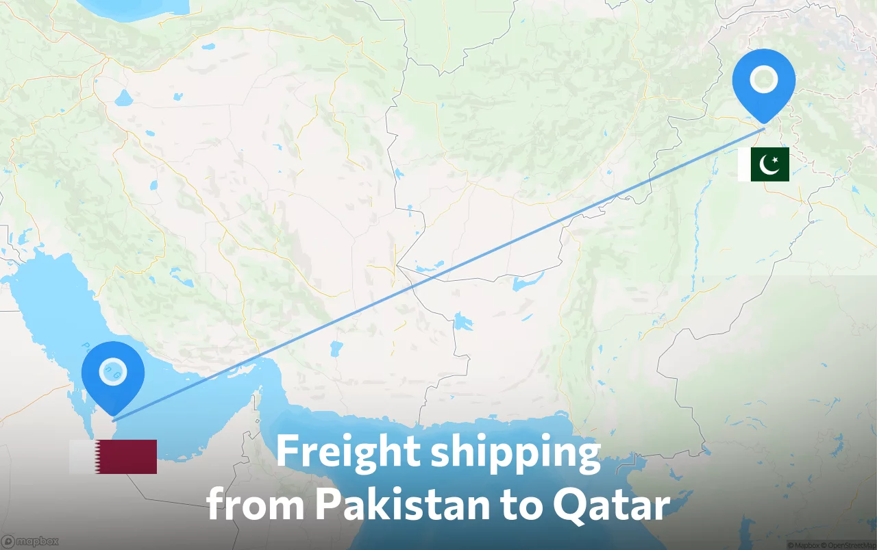 Shipping route from Pakistan to Qatar