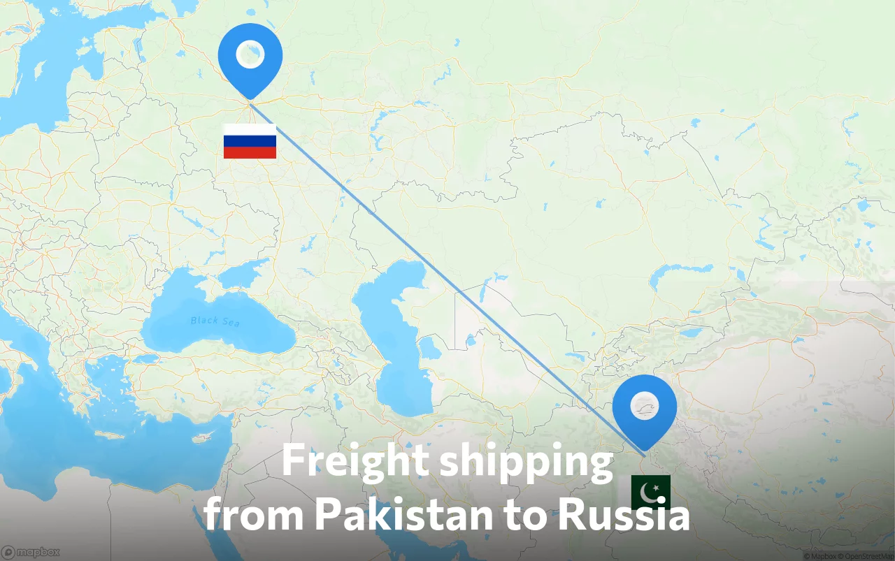 Shipping route from Pakistan to Russia