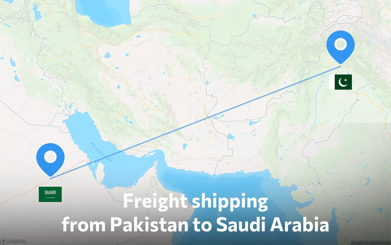 Shipping route from Pakistan to Saudi Arabia