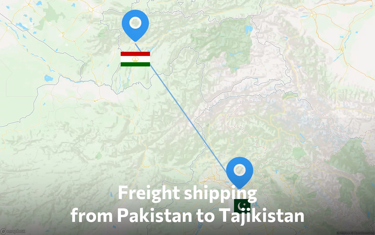 Shipping route from Pakistan to Tajikistan