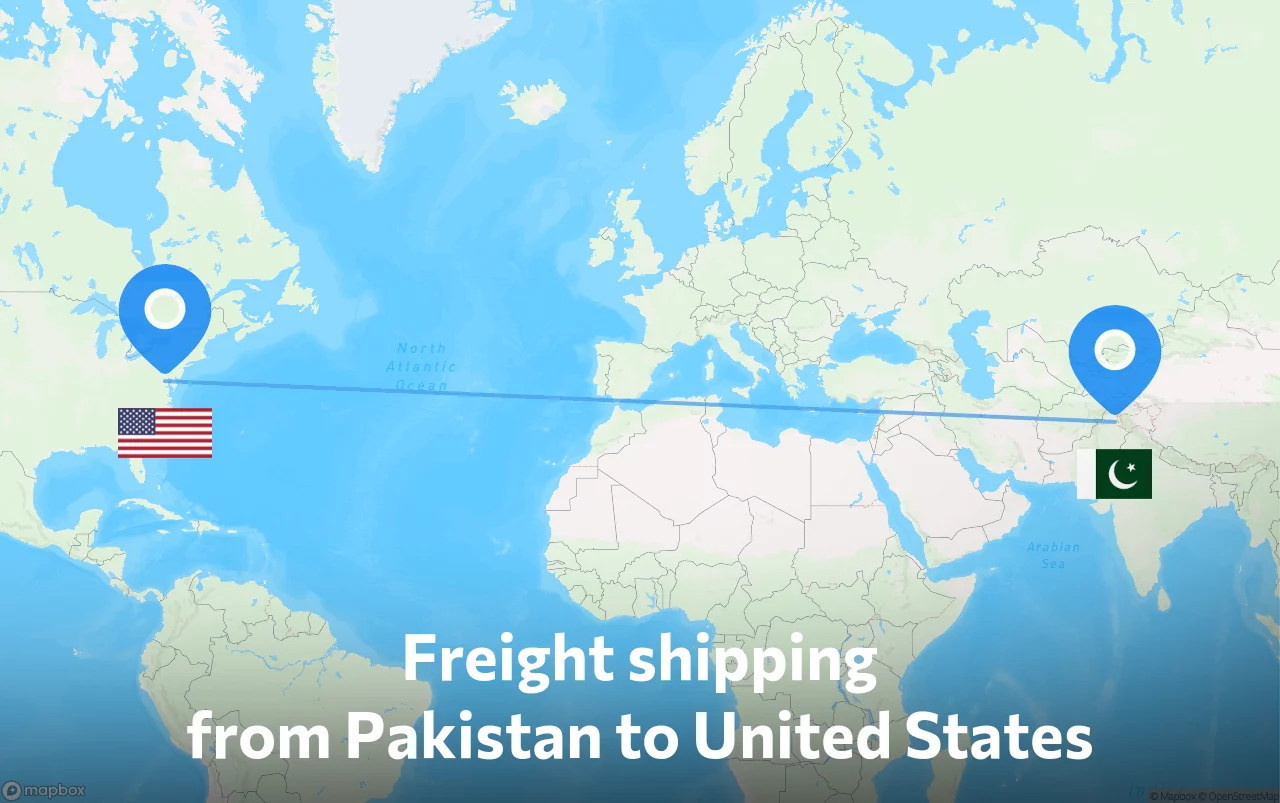 Shipping route from Pakistan to United States