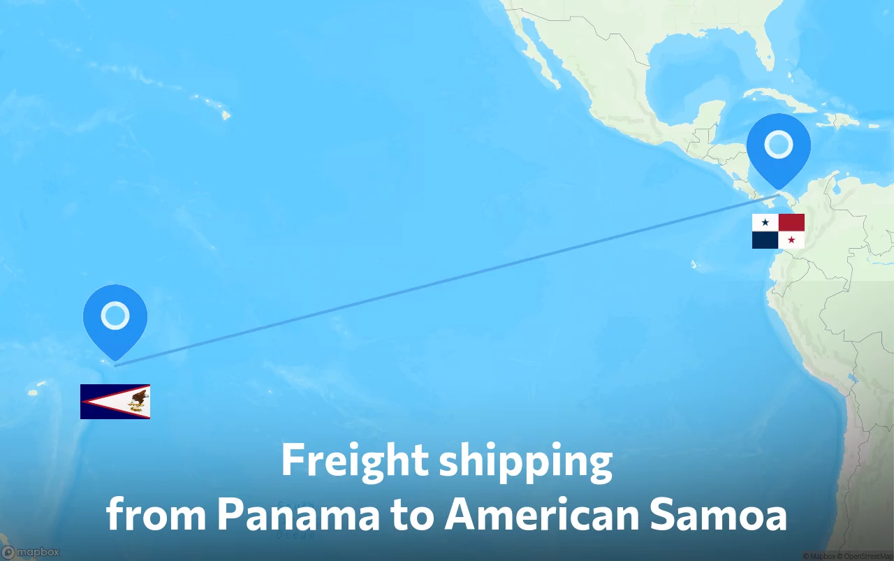 Shipping route from Panama to American Samoa