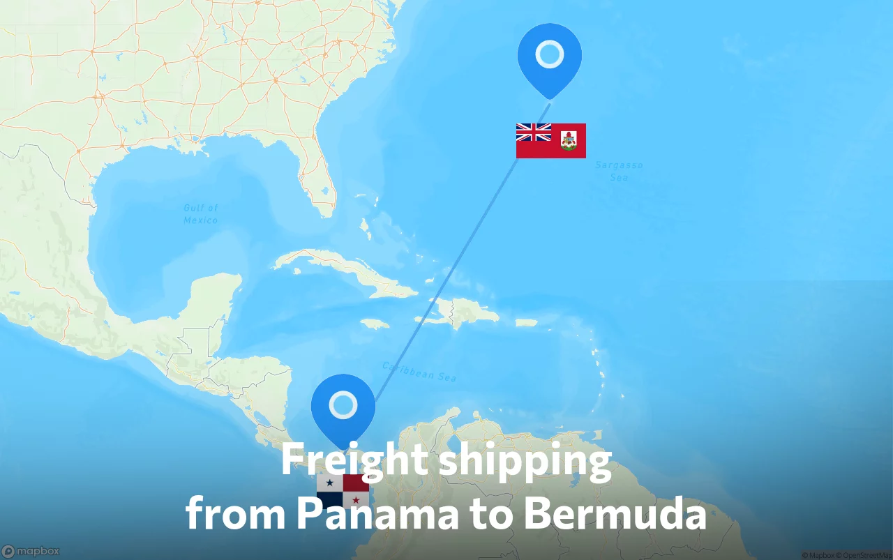 Shipping route from Panama to Bermuda