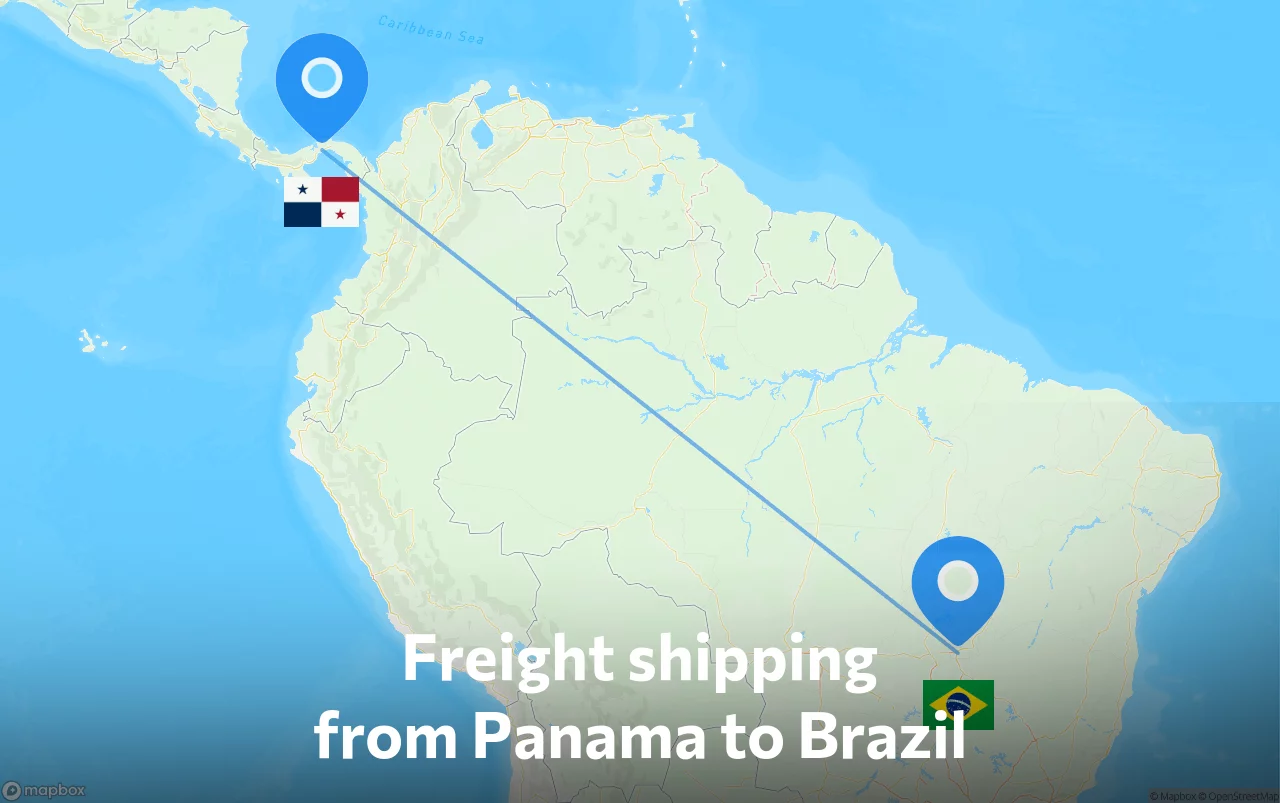 Shipping route from Panama to Brazil