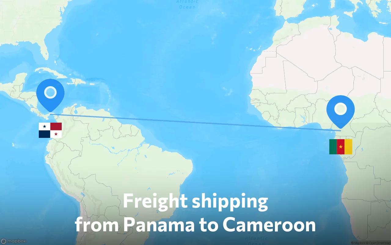 Shipping route from Panama to Cameroon
