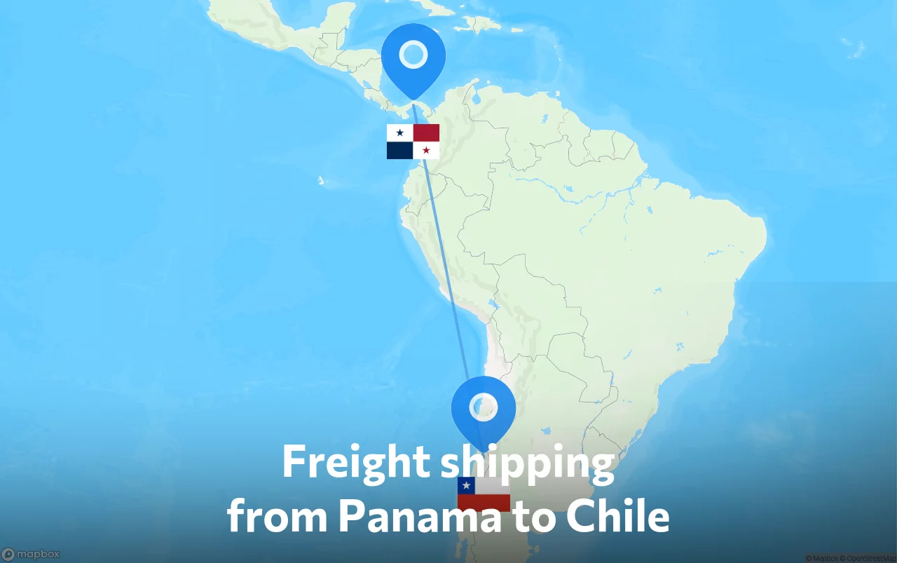 Shipping route from Panama to Chile
