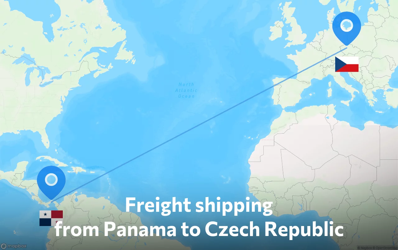 Shipping route from Panama to Czech Republic