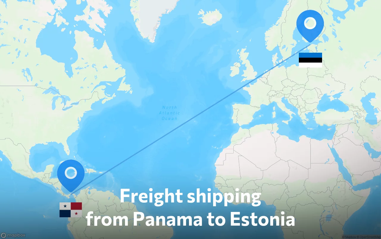 Shipping route from Panama to Estonia