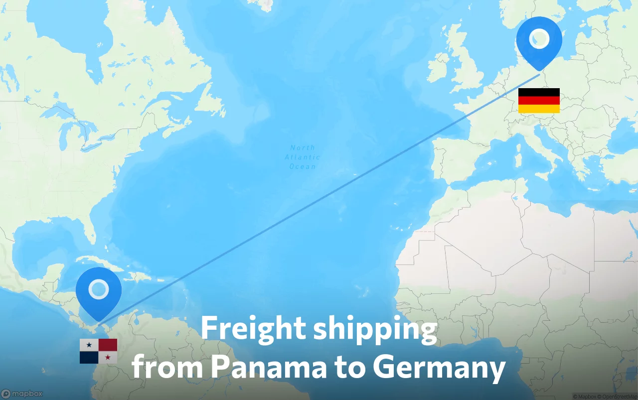 Shipping route from Panama to Germany