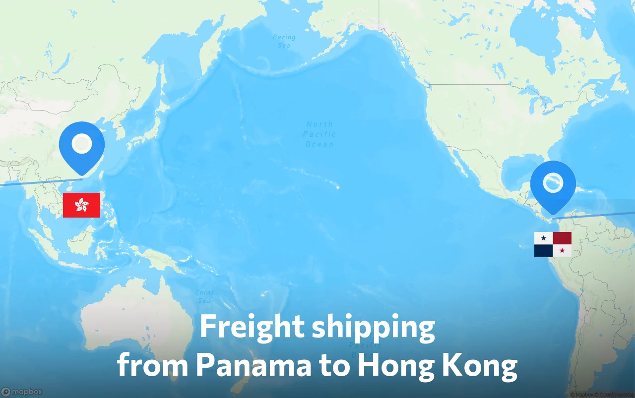Shipping route from Panama to Hong Kong
