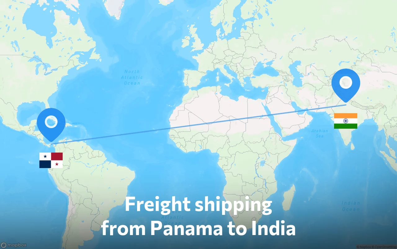 Shipping route from Panama to India