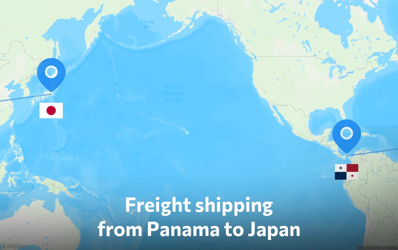 Shipping route from Panama to Japan