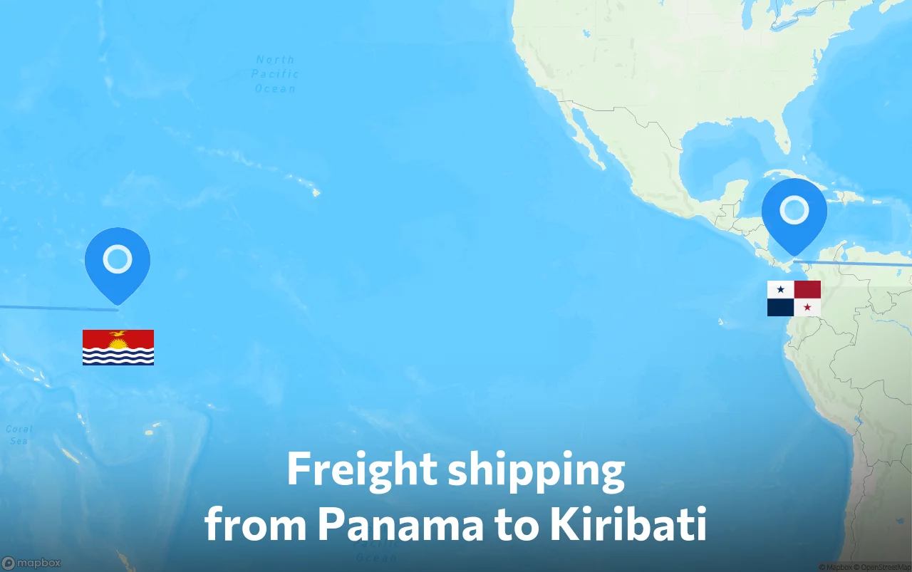 Shipping route from Panama to Kiribati