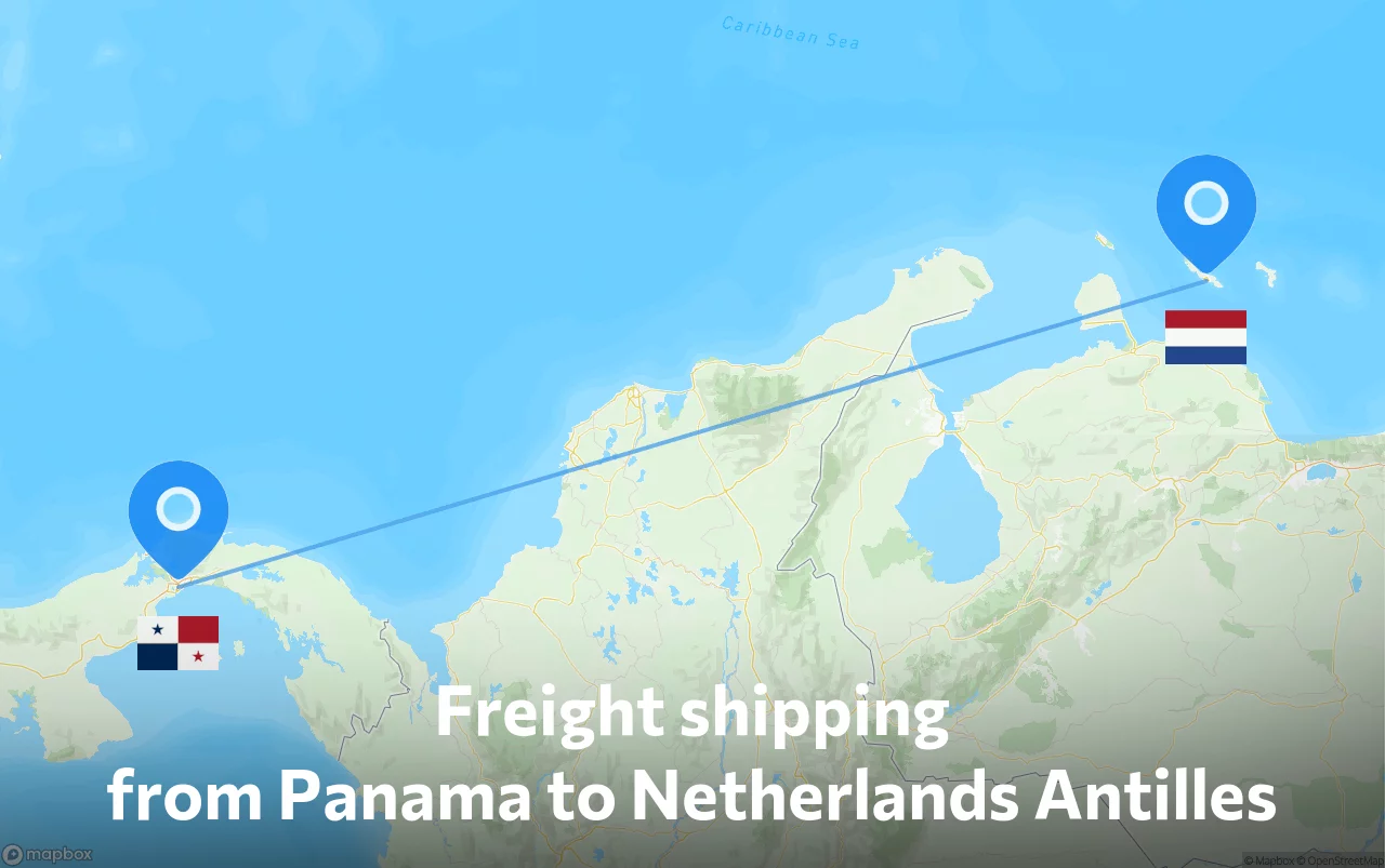 Shipping route from Panama to Netherlands Antilles