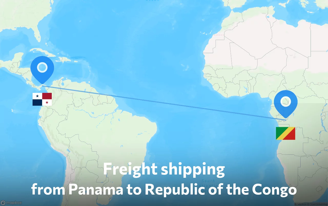 Shipping route from Panama to Republic of the Congo