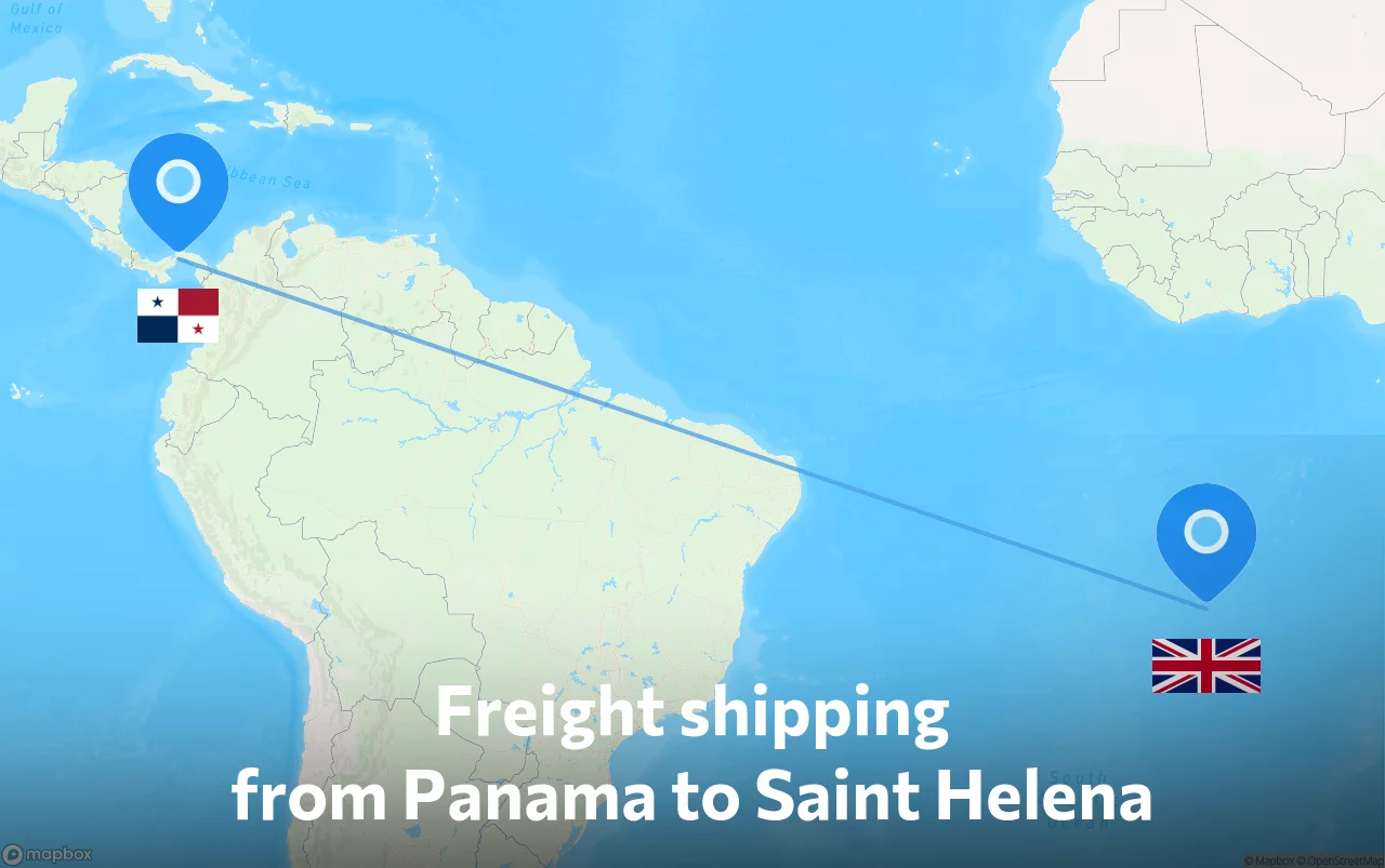 Shipping route from Panama to Saint Helena