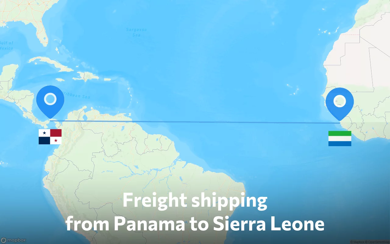 Shipping route from Panama to Sierra Leone