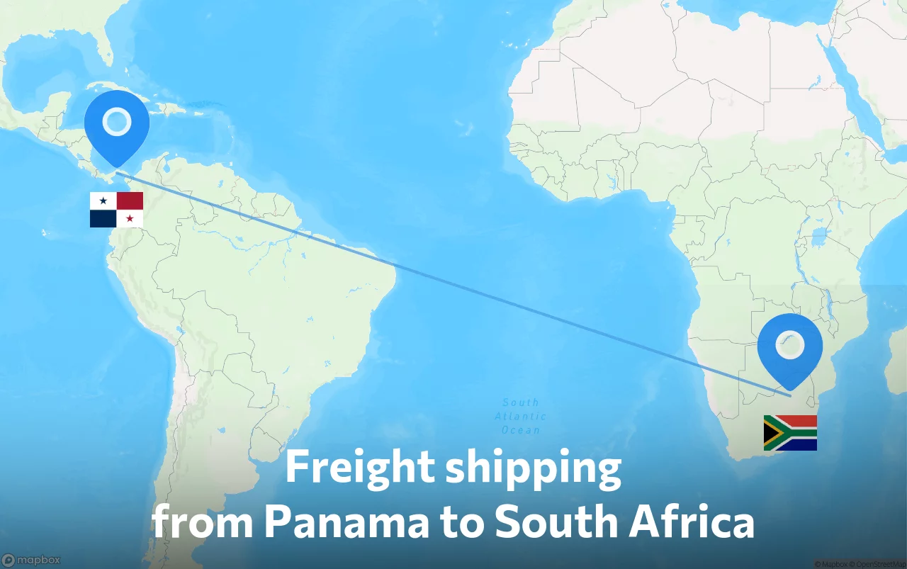 Shipping route from Panama to South Africa