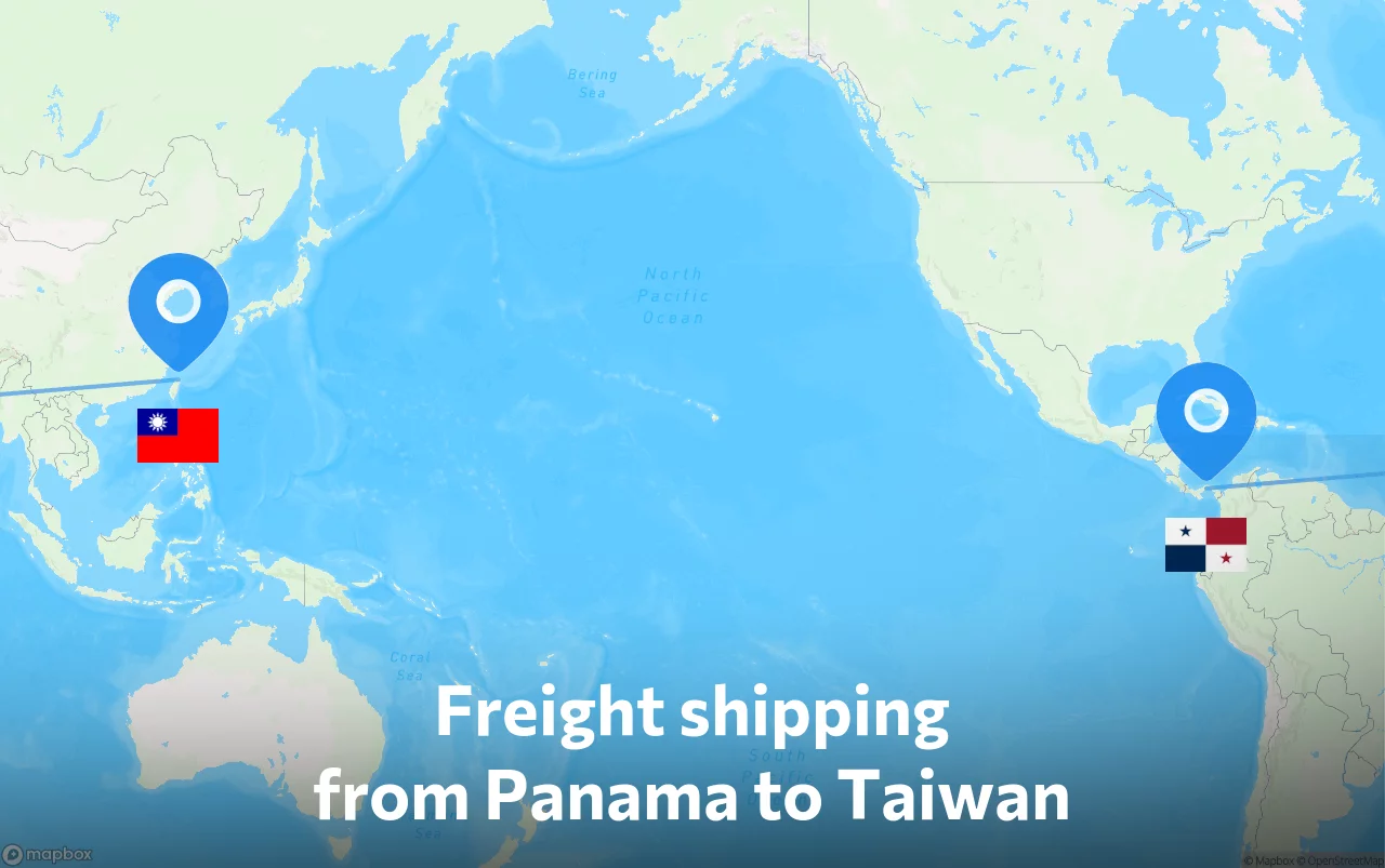 Shipping route from Panama to Taiwan