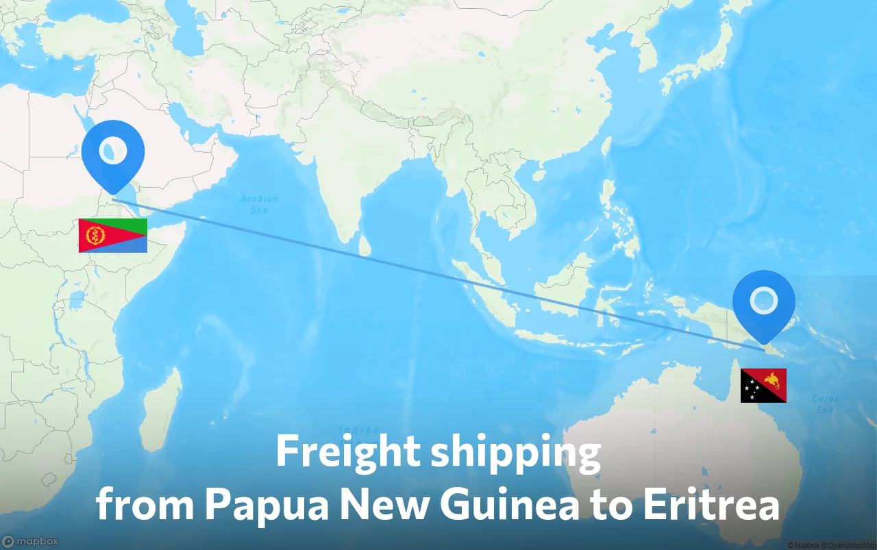 Shipping route from Papua New Guinea to Eritrea