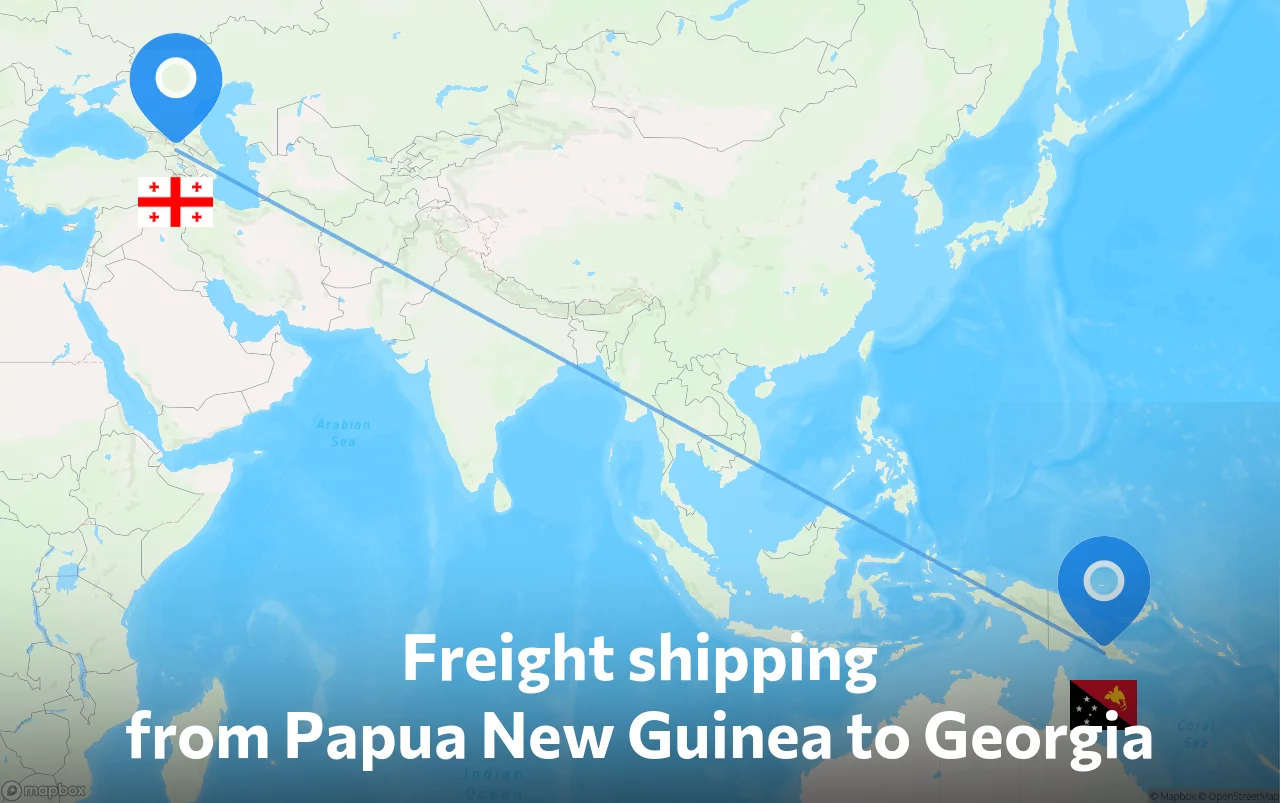 Shipping route from Papua New Guinea to Georgia
