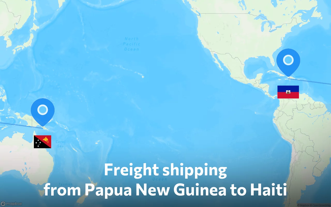Shipping route from Papua New Guinea to Haiti