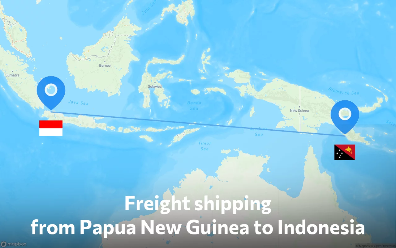 Shipping route from Papua New Guinea to Indonesia
