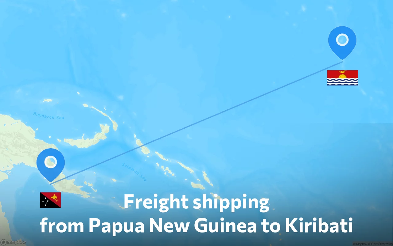 Shipping route from Papua New Guinea to Kiribati