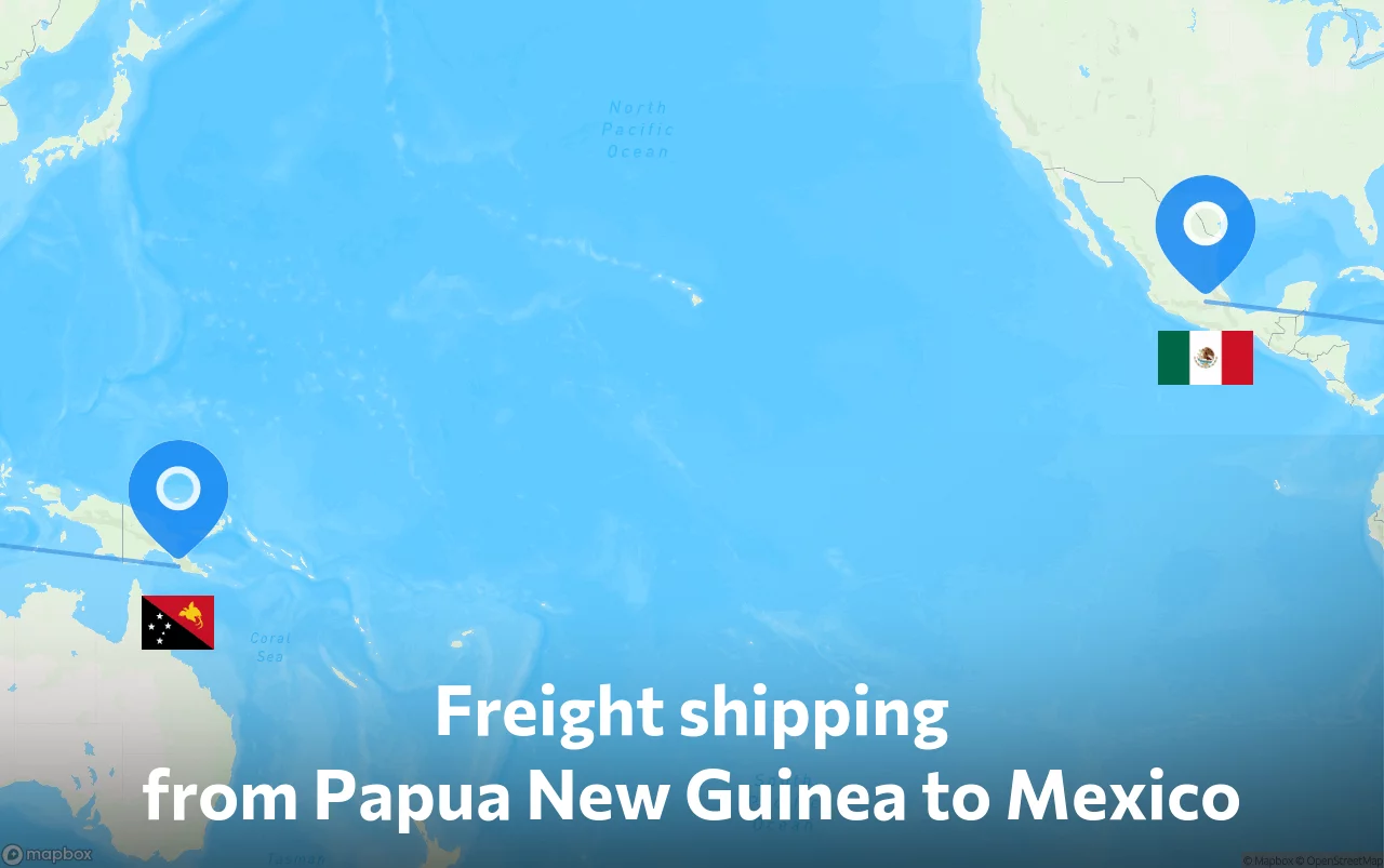 Shipping route from Papua New Guinea to Mexico