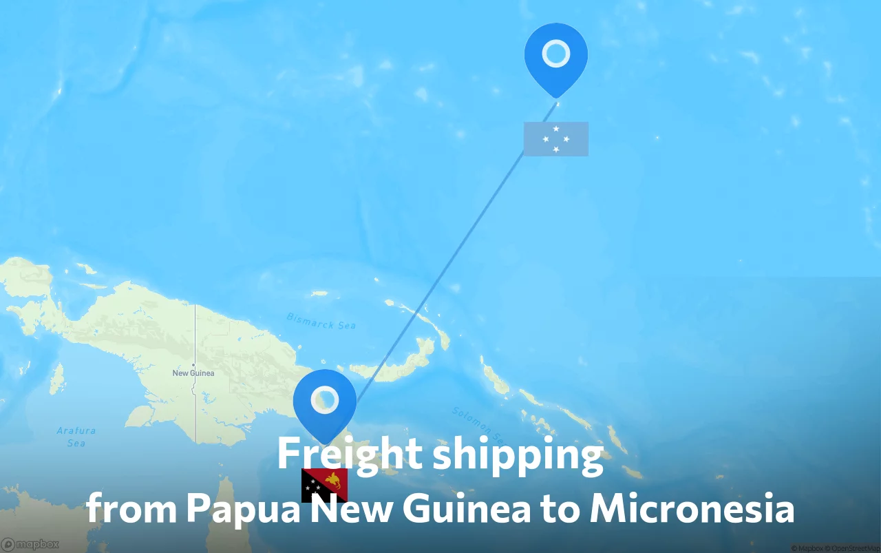 Shipping route from Papua New Guinea to Micronesia