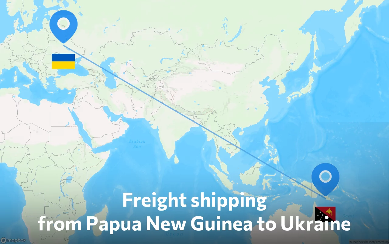 Shipping route from Papua New Guinea to Ukraine